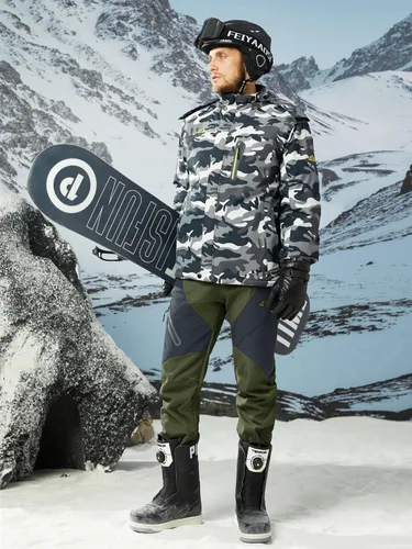 Miniatura 7 de MAGCOMSEN Pantalones de invierno para hombre, pantalones de nieve con forro polar, resistentes al agua, 4 bolsillos con cremallera, pantalones