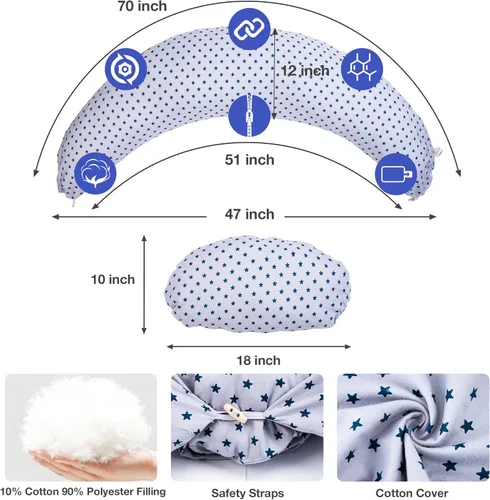 Miniatura 5 de Almohada de Lactancia de Chilling Home para Amamantar, Almohada de Lactancia para Recién Nacido, Accesorios Esenciales para Embotellar y Amamantar