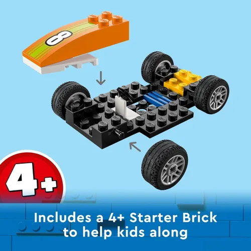 Miniatura 5 de LEGO City Great Vehicles Race Car, 60322 F1 Style Toy para niños preescolares de 4 años de edad, con minifiguras mecánicas y conductores de carreras