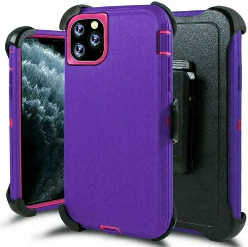 Miniatura 14 de Defender - Funda diseñada para iPhone 13 Pro Max, funda protectora híbrida a prueba de golpes, diseño de doble capa, cubierta de clip para cinturón