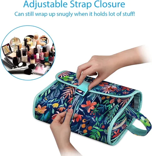 Miniatura 3 de Fintie bolsa de viaje portátil para cosméticos y artículos de aseo, gran organizador colgante resistente al agua para maquillaje, estuche de Noche