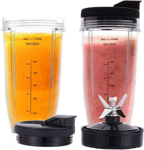 Miniatura 3 de Vasos de 24 onzas con hoja para llevar, 7 aletas, para licuadora Ninja IQ BN801 SS101 BL480-30 BL641 BL642-30