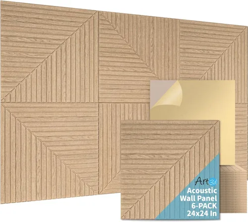 Art3d Paquete de 6 paneles de pared acústicos autoadhesivos para decoración del hogar, paneles insonorizados de 24 x 24 pulgadas para oficina,