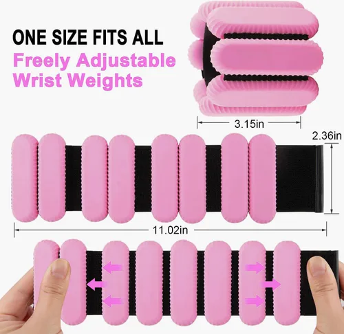 Miniatura 2 de Pilates - Pesas de muñeca y tobillo para mujer, pesas fuertes para brazos y piernas, juego de 2, pesas ajustables para caminar, yoga, baile, barras