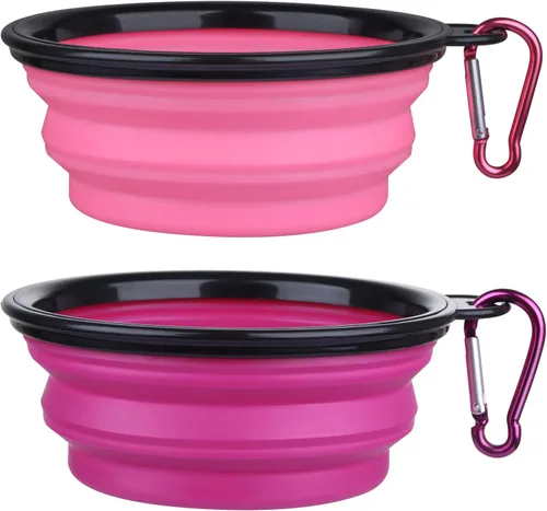 Miniatura 18 de Tazón para Perros Cuencos Plegables para Mascotas, Paquete de 2 Cuencos Plegables de Agua para Perros para Gatos y Perros, Plato Portátil de Verde +