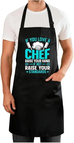 Miniatura 26 de Delantales divertidos para hombres y mujeres, perfectos para cocina, barbacoa, hornear, esposa, marido, regalo de cumpleaños para papá