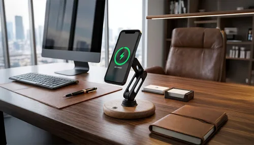 Miniatura 2 de ClikDock - Soporte magnético inalámbrico para teléfono celular, giro de 360°, construcción de aluminio, compatible con teléfonos MagSafe para iPhone