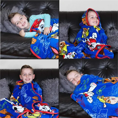 Miniatura 3 de Franco Paw Patrol - Paquete de ropa de cama y baño para niños, manta (46 x 60 pulgadas) + toalla con capucha (24 x 50 pulgadas)