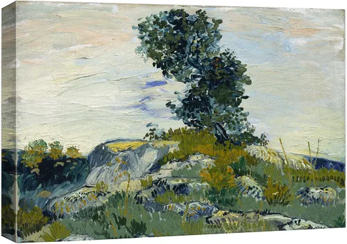 Miniatura 51 de Van Gogh - Lienzo con diseño giclée de olivos con cielo amarillo y sol, arte de pared de galería, estirado y enmarcado, listo para colgar, 24 x 36