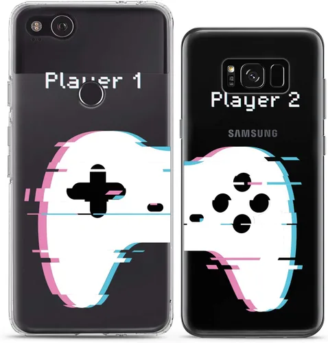 Miniatura 6 de Fundas a juego para parejas compatibles con iPhone 16 15 14 13 12 11 Pro Max Mini Xs X 6s 8 Plus 7+ Xr 10 SE 5 Game Player Relación Amigo Novio