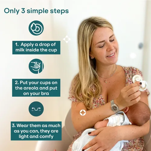 Miniatura 3 de Koala Babycare The Original - Tazas de lactancia 100% plateadas, protectores de pezones para lactancia, productos esenciales para lactancia materna
