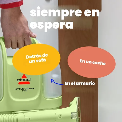 Miniatura 3 de BISSELL Little Green Mini Limpiador portátil profundo de alfombras y tapicería, para detalles de automóviles, con herramienta de autolimpieza Verde