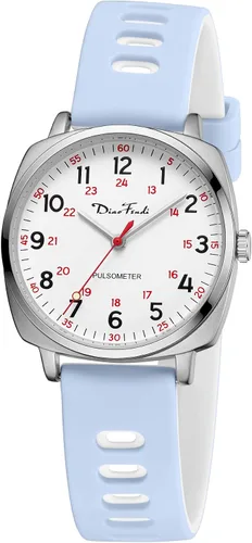 Diaofendi Reloj pequeño para mujeres enfermeras y niñas fácil de leer correa de silicona tiempo militar de segunda mano y 24 horas impermeable Reloj