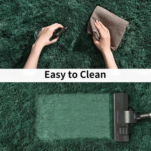 Miniatura 6 de Alfombras suaves para pasillos de dormitorio, nuevas, con parte inferior antideslizante mejorada, de 2 x 3, alfombra esponjosa y peluda verde