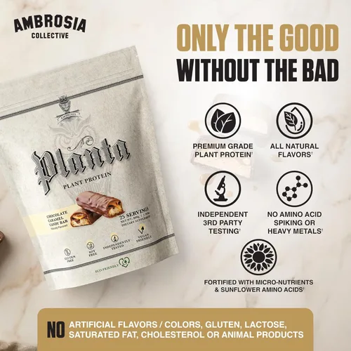 Miniatura 7 de Ambrosia Planta - Polvo de proteína a base de plantas 20g Polvo de proteína vegana sin lácteos con aminoácidos BCAA Apto para dieta cetogénica