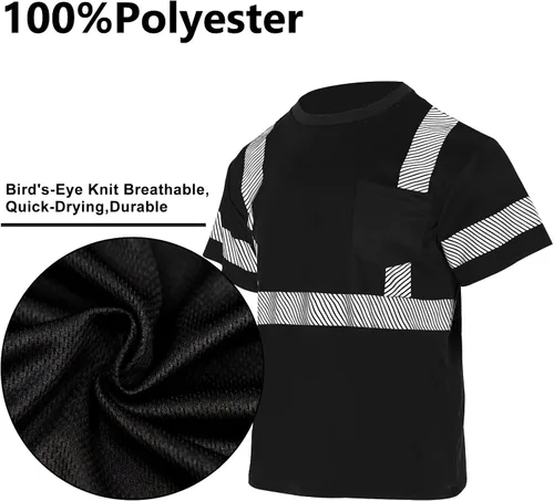 Miniatura 4 de VENDACE 3 piezas de seguridad camisetas reflectantes clase 3 alta visibilidad Hi Vis manga corta construcción trabajo camisas para hombres