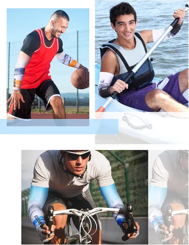 Miniatura 5 de 10 pares de mangas de protección solar UV brazo mangas de enfriamiento antideslizante compresión deportes poliéster Ciclismo cubiertas