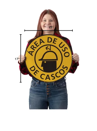 Miniatura 9 de TRADESAFE Adhesivo antideslizante para el suelo del área del casco español – Señal de precaución del Área de USO De Cascos, letrero de vinilo