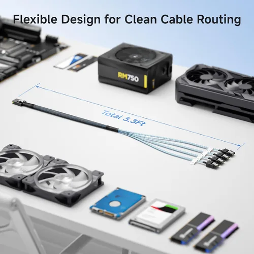 Miniatura 7 de Cable Matters Cable interno Mini SAS a SATA de 3,3 pies (SFF-8087 a SATA Forward Breakout)
