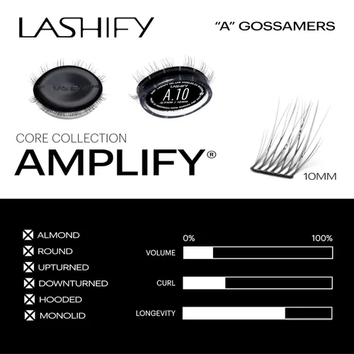 Miniatura 3 de Lashify Amplify - Recambio de extensiones de pestañas Gossamer de 0.394 pulgadas, color negro, pestañas postizas fáciles para un aspecto natural