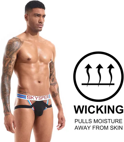 Miniatura 83 de SKYSPER Jock Strap Athletic Supporter para hombres Sexy Jockstrap Ropa interior masculina