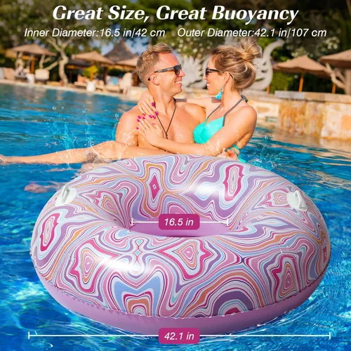 Miniatura 2 de HeySplash Flotadores de piscina, tubos de piscina para adultos, flotadores inflables divertidos para piscina, playa, lago, río, fiesta, decoración