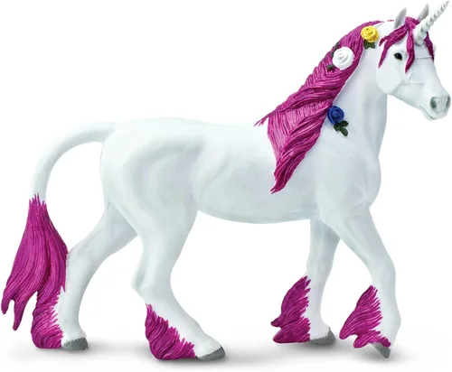 Safari Ltd. Figura de unicornio rosa – Figura de plástico realista pintada a mano de 5.5 pulgadas con temática de fantasía – Juguete educativo para