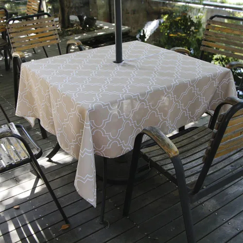 Miniatura 8 de Melaluxe - Mantel impermeable resistente a las manchas para exteriores con agujero para sombrillas y cremallera