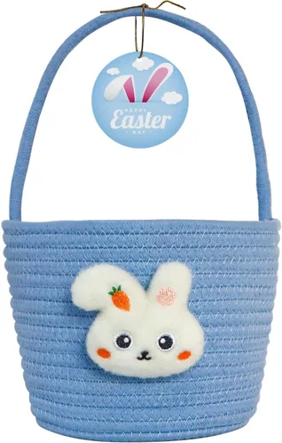 Cesta de Pascua, cestas de Pascua para niños, cesta de Pascua para bebés con asa, cesta de huevos de conejo vacía, cestas de Pascua para niños,
