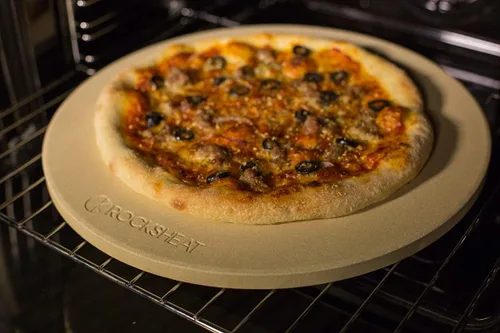 Miniatura 7 de K ROCKSHEAT Piedra para Pizza Redonda de 16 Pulgadas para Parrilla y Horno, Piedra de Hornear Grande de Cordierita para Pan, Piedra de Cocción