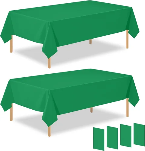 Miniatura 8 de Paquete de 2 manteles rectangulares desechables de plástico negro de 54 x 108 pulgadas, manteles de plástico negro para cumpleaños, bodas