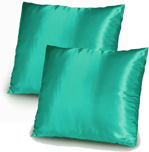 Miniatura 5 de TAOSON Paquete de 2 fundas de almohada de satén suave y sedoso, funda de almohada para sofá con cierre de cremallera oculto, solo funda de 24 x 24