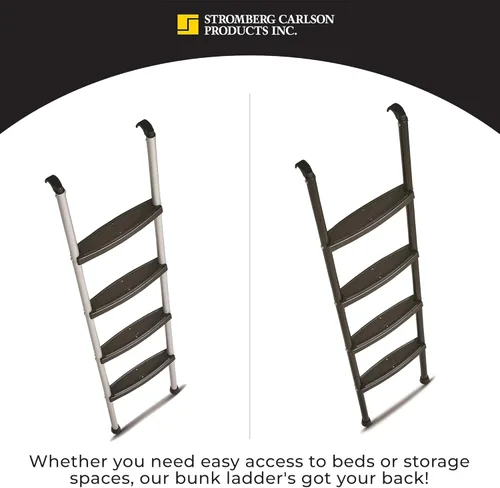 Miniatura 4 de Stromberg Carlson Escalera para Litera de RV para Remolques de Viaje, Escaleras de Campista con Peldaños Moldeados, Incluye Ganchos y Herrajes