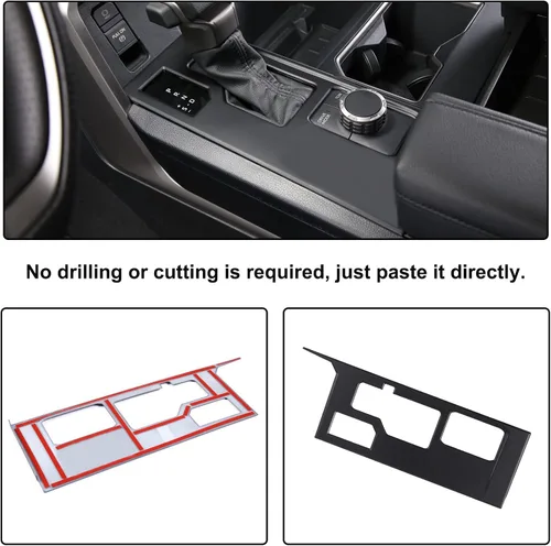 Miniatura 4 de Aunginsy Ajuste de engranajes de control central, cubierta de panel compatible con Toyota Tundra/Sequoia 2022-2025, consola de cambio de marchas