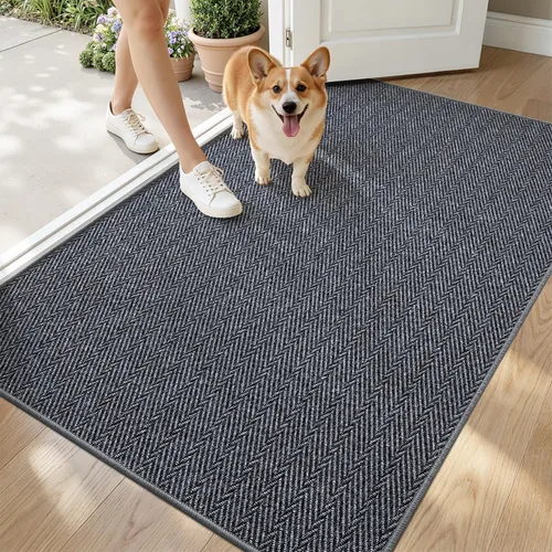 Miniatura 18 de LUMI Tapete ultradelgado para puerta de interior de 17 x 30 pulgadas, tapete de entrada antideslizante, tapete de perfil bajo, tapete de diseño
