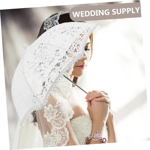 Miniatura 8 de ERINGOGO 2pcs Lace Umbrella Travel Umbrellas Wedding Umbrellas for Rain Bulk Umbrellas Lace Sun Umbrella Mini Lace Umbrella Princess Umbrella Flower
