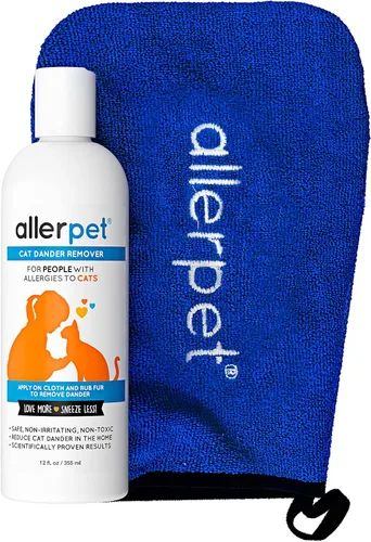 Miniatura 10 de Allerpet Removedor de Caspa de Gato Libre de Aloe Vera - Alivio de Alergias por Caspa de Mascotas, Alivio de Alergias Natural y Seguro para Gatos