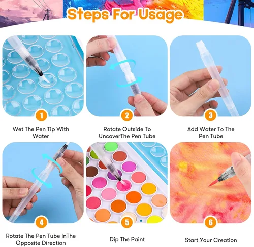 Miniatura 3 de Taotree Regalos del día de San Valentín para niños y adultos, rellenos de cesta de Pascua, juego de pintura de acuarela de 48 colores, suministros