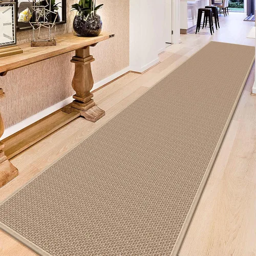 Miniatura 51 de GOYLSER Alfombras de yute de 15 pies para pasillo, alfombra de cocina, antideslizante, lavable, absorbente, alfombra de pasillo color beige