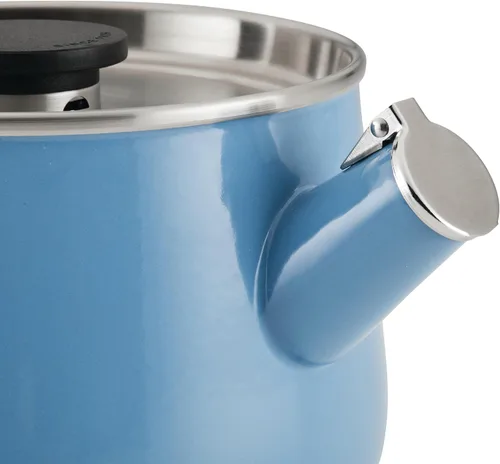 Miniatura 10 de KitchenAid Teakettles - Tetera silbadora de acero esmaltada y lista para inducción, tapa de acero inoxidable, 2 cuartos de galón, terciopelo azul