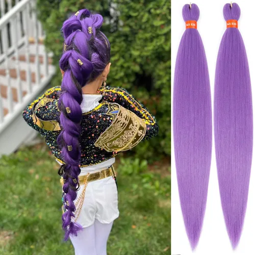 Miniatura 10 de Cabello trenzado preestirado ombré, extensiones de cabello trenzado sedoso, sin picazón, trenzas de cabello trenzado de ganchillo con textura Yaki