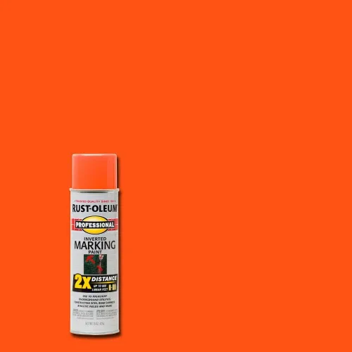 Miniatura 2 de Rust-Oleum 266579 Pintura en aerosol profesional de distancia 2X para marcado invertido, 15 onzas, naranja fluorescente