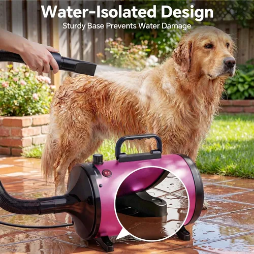 Miniatura 8 de Secador de pelo para perros de alta velocidad 5.2HP/3800W, temperatura ajustable continua, secadora de pelo para perros, secador de pelo