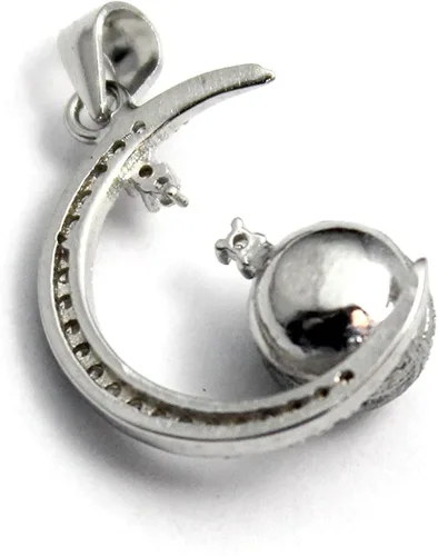 Miniatura 4 de COSUMOSU - Colgante de plata de ley 925 con circonita de luna creciente