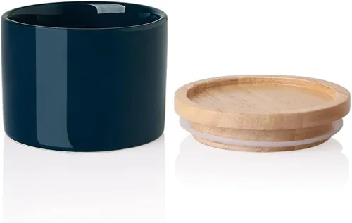 Miniatura 81 de Sweejar Kitchen Canisters - Tarro de cerámica para almacenamiento de alimentos, recipientes apilables con sello hermético y tapa de madera