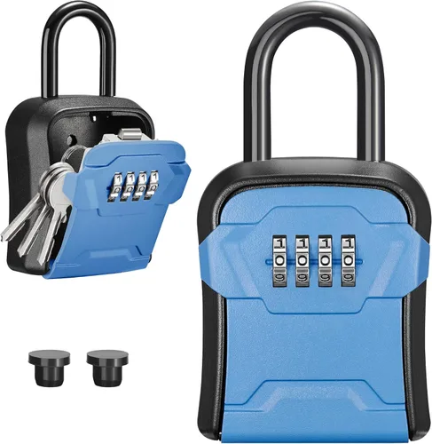 Puroma Caja de Seguridad, Caja de Llaves con Cerradura de Montaje en Pared y Caja de Seguridad Portátil con Código Reiniciable, Caja de Seguridad