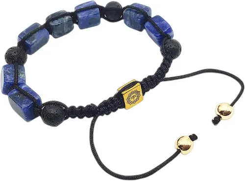 Miniatura 2 de EDEN'S CALL Pulsera de piedra de cristal natural para mujeres y hombres, ajustable, macramé, cuentas redondas de roca de lava, difusor de aceite