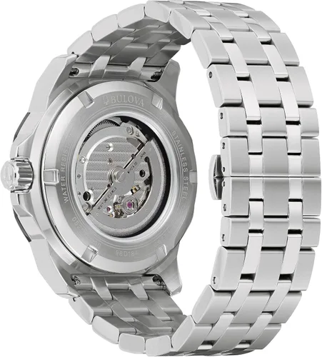 Miniatura 3 de Bulova Marc Anthony Reloj automático de acero inoxidable con estrella marina para hombre, apertura abierta, parte trasera de caja de exposición