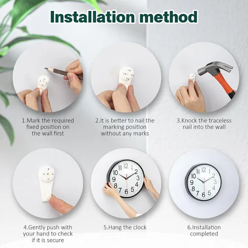 Miniatura 6 de QPEUIM Reloj de Pared de 12 Pulgadas Relojes de Pared Sin Tictac Operado con Batería con Esfera Estereoscópica Movimiento Ultra Silencioso de Cuarzo