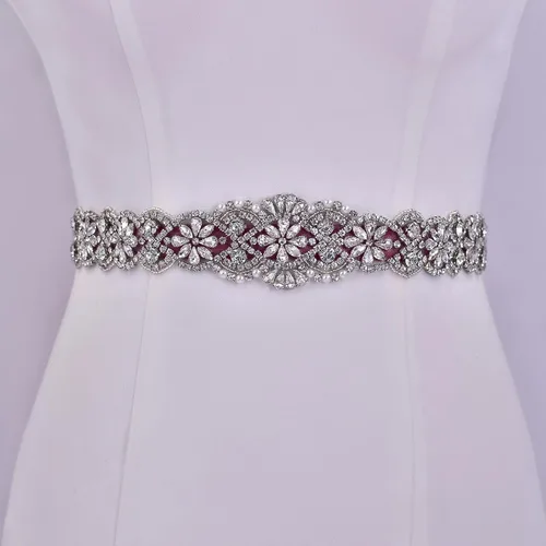Miniatura 34 de azaleas Cinturón de boda fino de cristal para mujer, cinturón de novia para boda, dama de honor, accesorios de vestido de niña de las flores, 16